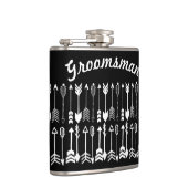 Groomsman Black met White Arrow Pattern Heupfles (Rechts)