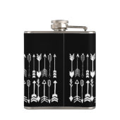 Groomsman Black met White Arrow Pattern Heupfles (Achterkant)