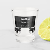 Groomsman Black Metallic Personalized Shot Glas (Voorkant)