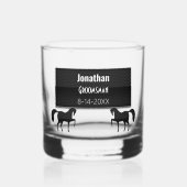 Groomsman Black Metallic Personalized Whisky Glas (Voorkant)