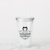 Groomsman Black Stropdas Acryl Drinkbeker (Voorkant)