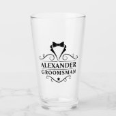 Groomsman Black Stropdas Glas (Voorkant)