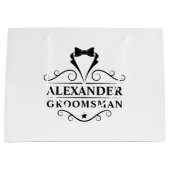 Groomsman Black Stropdas Groot Cadeauzakje (Voorkant)