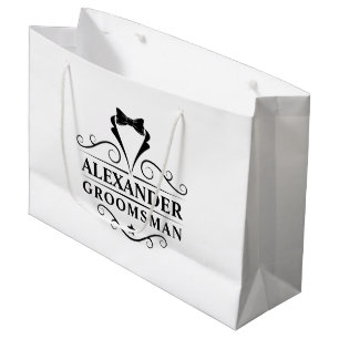 Groomsman Black Stropdas Groot Cadeauzakje