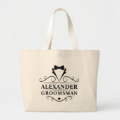 Groomsman Black Stropdas Grote Tote Bag (Voorkant)