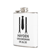 Groomsman Black Stropdas Heupfles (Links)