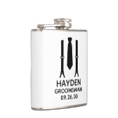 Groomsman Black Stropdas Heupfles (Rechts)