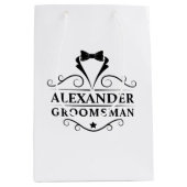 Groomsman Black Stropdas Medium Cadeauzakje (Voorkant)