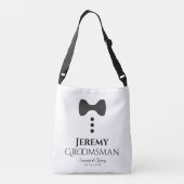 Groomsman Black Stropdas Wedding Swag Bag Crossbody Tas (Achterkant)