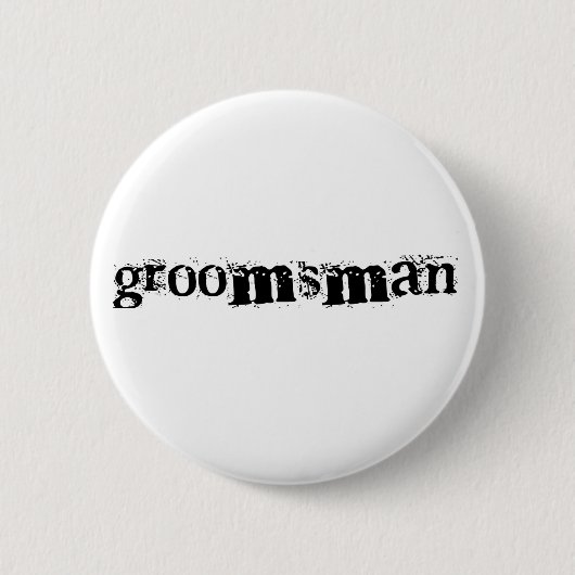 Groomsman Black Text Ronde Button 5,7 Cm (Voorkant)