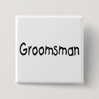 Groomsman (blk) vierkante button 5,1 cm