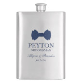 Groomsman Blue Bow Stropdas Flacon (Voorkant)