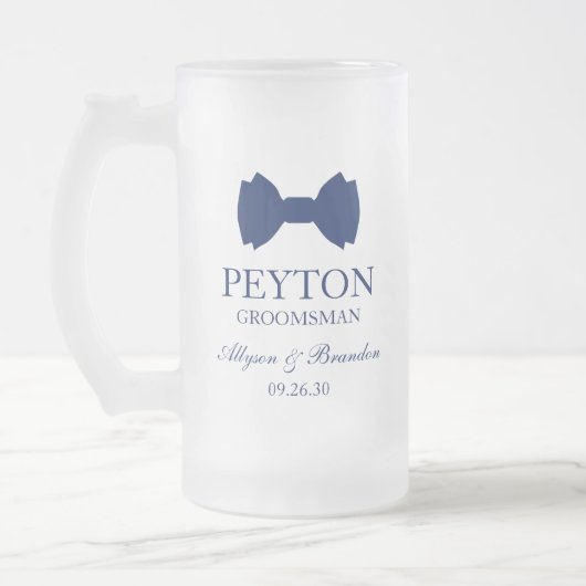 Groomsman Blue Bow Stropdas Matglas Bierpul (Links)