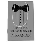 Groomsman Bow Stropdas Tuxedo past grijze kleur aa Medium Cadeauzakje (Voorkant)