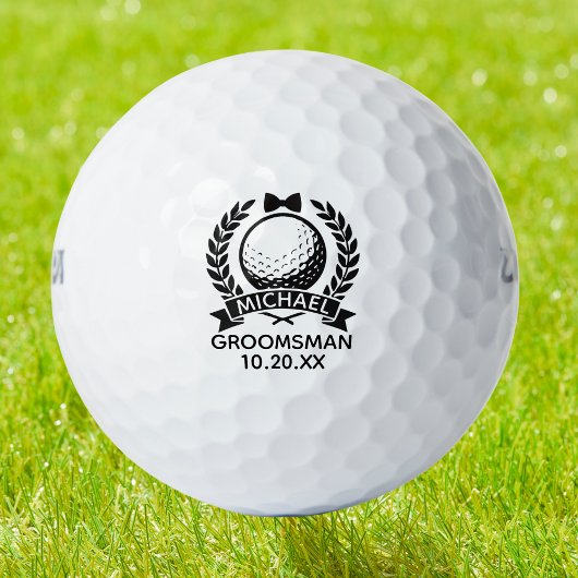 Groomsman Bowtie Best Man Wedding Personalized Golfballen