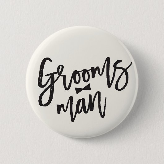 Groomsman Brush Bow Stropdas Bruiloft Party Button (Voorkant)