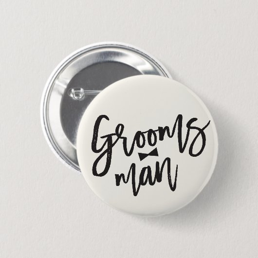 Groomsman Brush Bow Stropdas Bruiloft Party Button (Voorkant /achterkant)