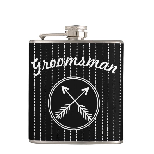 Groomsman Crossed Arrows any Custom Color Flaser Heupfles (Voorkant)