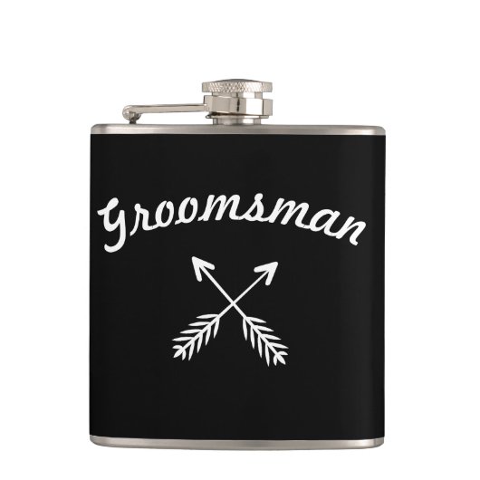 Groomsman Crossed Arrows any Custom Color Flaser Heupfles (Voorkant)