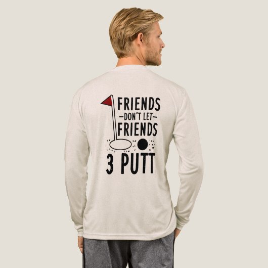 Groomsman Custom Friends 3 Putt Golfing Gag Tri-Blend Shirt (Achterkant)