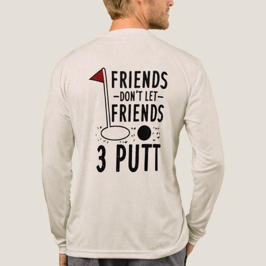 Groomsman Custom Friends 3 Putt Golfing Gag Tri-Blend Shirt (Achterkant volledig)