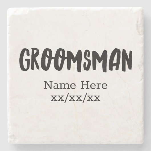 Groomsman Custom Stenen Onderzetter (Voorkant)