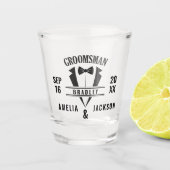 Groomsman Custom Tuxedo Wedding Favoriet Geschoten Shot Glas (Voorkant)