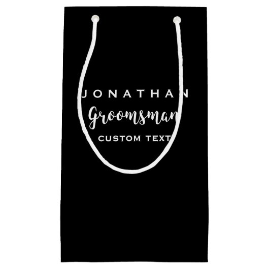 Groomsman Custom Wedding for Modern Monogram Klein Cadeauzakje (Voorkant)