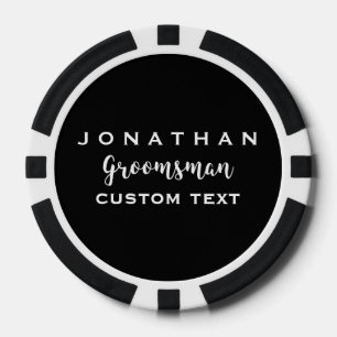 Groomsman Custom Wedding for Modern Monogram Poker Chips