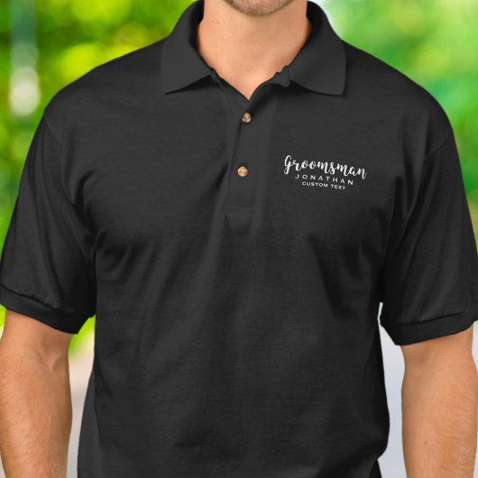 Groomsman Custom Wedding for Modern Monogram Polo