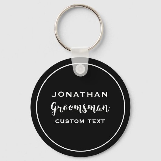 Groomsman Custom Wedding for Modern Monogram Sleutelhanger (Voorkant)