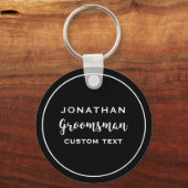 Groomsman Custom Wedding for Modern Monogram Sleutelhanger (Achterkant)