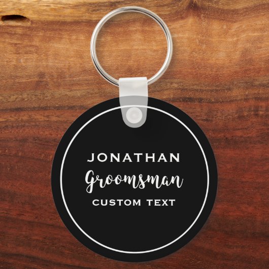 Groomsman Custom Wedding for Modern Monogram Sleutelhanger (Achterkant)