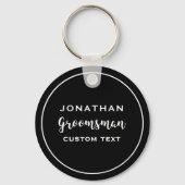 Groomsman Custom Wedding for Modern Monogram Sleutelhanger (Achterkant)