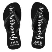 Groomsman Custom Wedding for Modern Monogram Teenslippers (Voetbed)