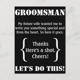 Groomsman Dank u Briefkaart