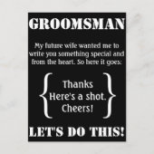 Groomsman Dank u Briefkaart (Voorkant)