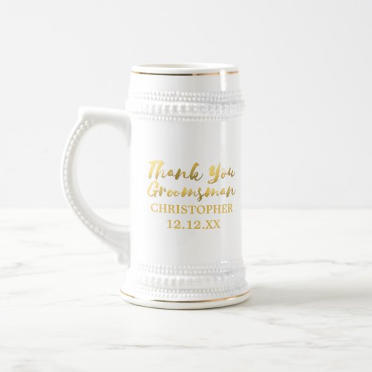 Groomsman dank u bruiloft gunst Beer Stein Bierpul (Links)