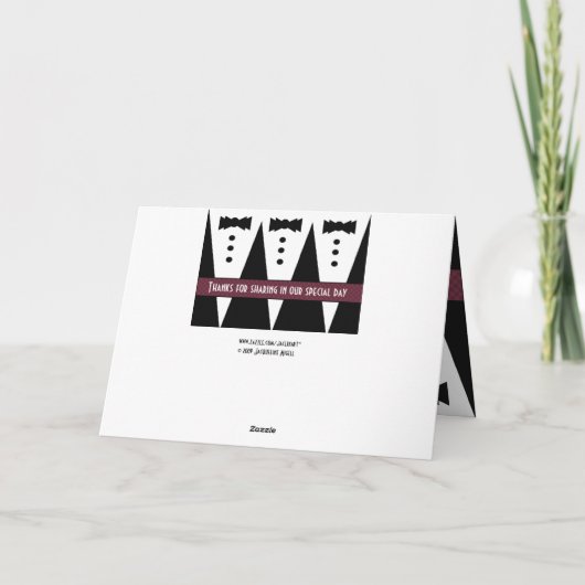 Groomsman Dank u - Drie Tuxedos - GRAPPIG Bedankkaart (Achterkant)
