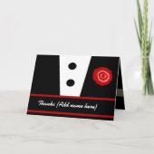 GROOMSMAN Dank u - Tuxedo met Roos Bedankkaart (Voorkant)