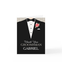 Groomsman dankt u kaardt