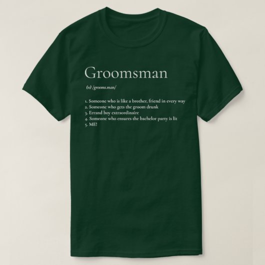 Groomsman Definition white T-shirt (Design voorkant)