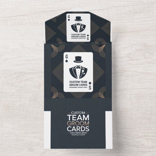 Groomsman Draft Trading Kaart, Groomsmen Proposal All In One Uitnodiging (Binnen)
