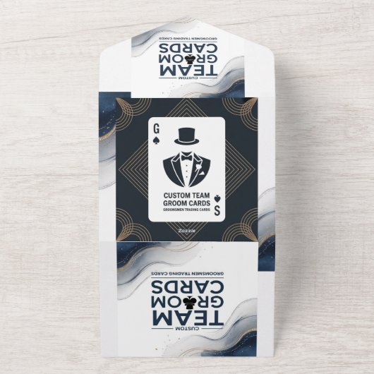 Groomsman Draft Trading Kaart, Groomsmen Proposal All In One Uitnodiging (Buitenkant)