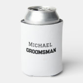 Groomsman eenvoudige minimale voeg naam modern man blikjeskoeler (Blikje Voorkant)