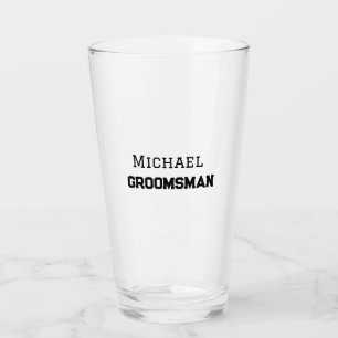Groomsman eenvoudige minimale voeg naam modern man glas