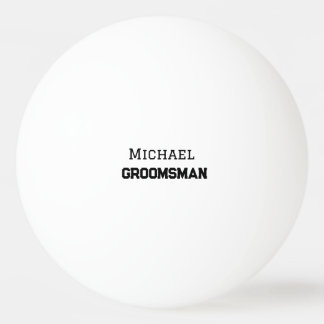 Groomsman eenvoudige minimale voeg naam modern man pingpongbal