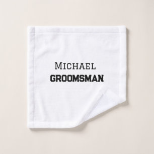 Groomsman eenvoudige minimale voeg naam modern man washandje