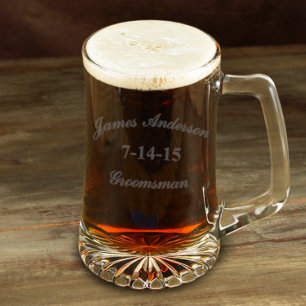 Groomsman Elegant gegraveerd 25 oz. Mok glasbier