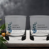 Groomsman Eucalyptus Greenery Wedding Custom Whisky Glas